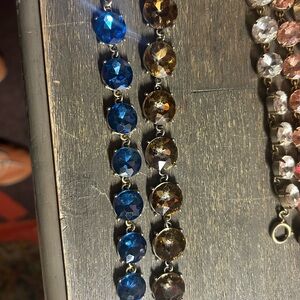 Pair of  Blue and Brown Gemstone Bracelets